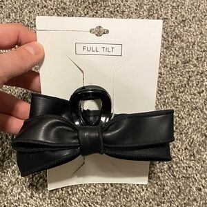 Full Tilt Black Hair Bow with Silver Accent
